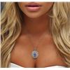 Image 5 : 14KT White Gold 2.27ct Tanzanite and Diamond Pendant With Chain