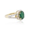 Image 4 : 14KT Yellow Gold 1.95ct Emerald and Diamond Ring