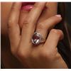 Image 6 : 14KT Rose Gold 12.29ct Kunzite and Diamond Ring