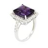 Image 7 : 14KT White Gold 6.43ct Amethyst and Diamond Ring
