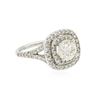 Image 4 : 14KT White Gold EGL Certified 2.45ctw Round Brilliant Cut Diamond Ring