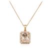 Image 4 : 14KT Rose Gold 3.18ct Morganite and Diamond Pendant With Chain