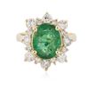 Image 3 : 14KT Yellow Gold 2.08ct Emerald and Diamond Ring