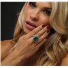Image 2 : 14KT Two-Tone Gold 12.39ct Emerald and Diamond Ring