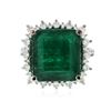 Image 3 : 14KT White Gold 8.82ct Emerald and Diamond Ring