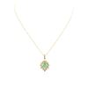 Image 3 : 14KT Yellow Gold 1.37ct Emerald and Diamond Pendant With Chain