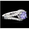 Image 2 : 14KT White Gold 1.04ct Tanzanite and Diamond Ring