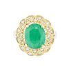 Image 3 : 14KT Yellow Gold 4.10ct Emerald and Diamond Ring