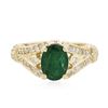 Image 3 : 14KT Yellow Gold 1.25ct Emerald and Diamond Ring
