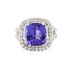 Image 3 : 14KT White Gold 6.47ct Tanzanite and Diamond Ring