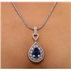 Image 5 : 14KT White Gold GIA Certified 8.63ct Tanzanite and Diamond Pendant With Chain
