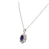 Image 6 : 18KT White Gold 3.29ct Tanzanite and Diamond Pendant With Chain