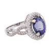 Image 2 : 14KT White Gold 3.21ct Tanzanite and Diamond Ring