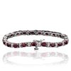 Image 4 : 14KT White Gold 7.35ctw Ruby and Diamond Bracelet