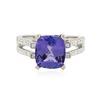 Image 3 : 18KT White Gold 3.95ct Tanzanite and Diamond Ring