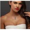Image 5 : 14KT White Gold 1.18ct Sapphire and Diamond Pendant With Chain