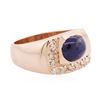 Image 4 : 14KT Rose Gold 4.33ct Sapphire and Diamond Ring