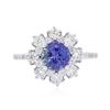 Image 3 : 14KT White Gold 1.53ct Tanzanite and Diamond Ring