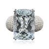 Image 3 : 14KT White Gold 15.88ct Aquamarine and Diamond Ring