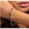 Image 5 : 14KT White Gold 10.40ctw Sapphire and Diamond Bracelet