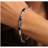 Image 6 : 14KT White Gold 10.40ctw Sapphire and Diamond Bracelet