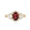 Image 3 : 14KT Yellow Gold 1.42ct Rubellite and Diamond Ring