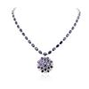 Image 3 : 14KT White Gold 47.29ctw Sapphire and Diamond Necklace