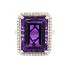 Image 3 : 14KT Two-Tone Gold 16.83ct Amethyst and Diamond Ring