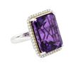 Image 4 : 14KT Two-Tone Gold 16.83ct Amethyst and Diamond Ring