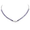 Image 3 : 14KT White Gold 12.74ctw Tanzanite and Diamond Necklace