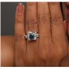 Image 2 : 18KT White Gold 2.00ctw Blue Diamond Wedding Ring Set