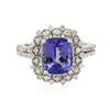 Image 3 : 14KT White Gold 3.02ct Tanzanite and Diamond Ring