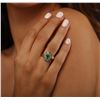 Image 1 : 18KT Yellow Gold 1.19ct Emerald and Diamond Ring