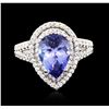 Image 3 : 14KT White Gold 3.89ct Tanzanite and Diamond Ring