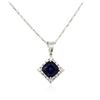 Image 4 : 18KT White Gold 3.18ct Sapphire and Diamond Pendant With Chain