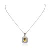 Image 3 : 14KT White Gold 3.50ct Sapphire and Diamond Pendant With Chain