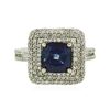 Image 1 : 14KT White Gold 2.90ct Sapphire and Diamond Ring
