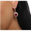 Image 5 : 14KT Yellow Gold 5.76ctw Ruby and Diamond Earrings