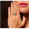 Image 1 : 14KT Yellow Gold 1.20ct Emerald and Diamond Ring