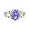 Image 1 : 14KT White Gold 1.39ct Tanzanite and Diamond Ring
