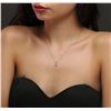 Image 2 : 14KT White Gold 0.44ct Diamond Pendant With Chain