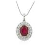 Image 4 : 14KT White and Yellow Gold 2.56ct Ruby and Diamond Pendant