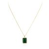 Image 3 : 14KT Yellow Gold 9.14ct Emerald and Diamond Pendant With Chain