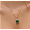 Image 5 : 14KT Yellow Gold 9.14ct Emerald and Diamond Pendant With Chain