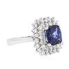 Image 4 : 14KT White Gold 3.10ct Sapphire and Diamond Ring
