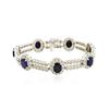 Image 3 : 14KT White Gold 8.54ctw Sapphire and Diamond Bracelet