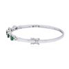 Image 4 : 14KT White Gold 1.75ctw Emerald and Diamond Bangle Bracelet