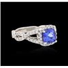 Image 4 : 14KT White Gold 1.62ct Tanzanite and Diamond Ring