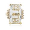Image 3 : 14KT Yellow Gold 11.26ct Aquamarine and Diamond Ring