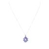 Image 3 : 14KT White Gold 3.96ctw Tanzanite and Diamond Pendant With Chain